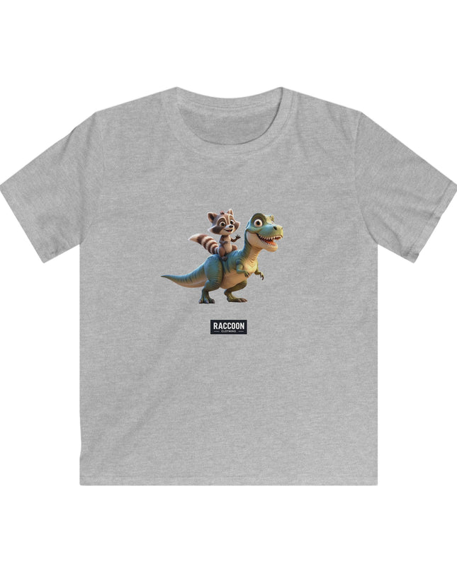 Raccoon Riding T-Rex - Kids T-Shirt