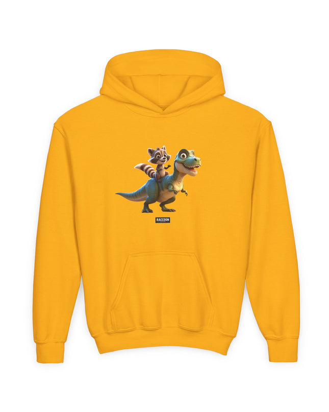Raccoon Riding T-Rex - Kids Hoodie