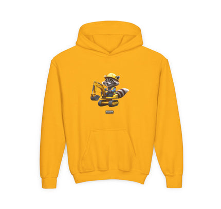 Construction Worker Raccoon - Kids Hoodie