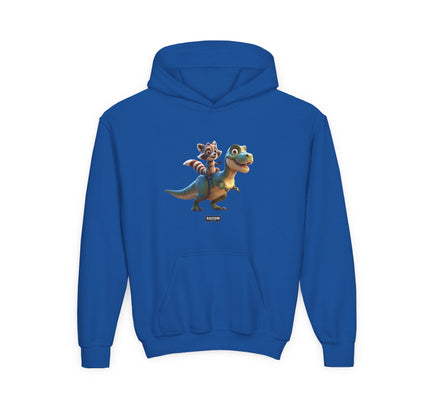 Raccoon Riding T-Rex - Kids Hoodie