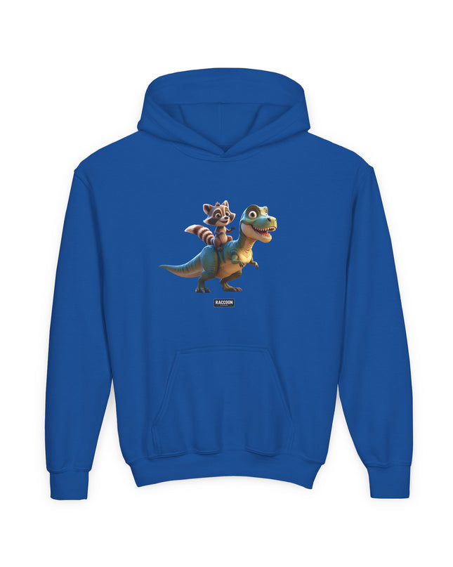 Raccoon Riding T-Rex - Kids Hoodie