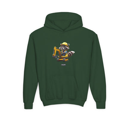 Construction Worker Raccoon - Kids Hoodie