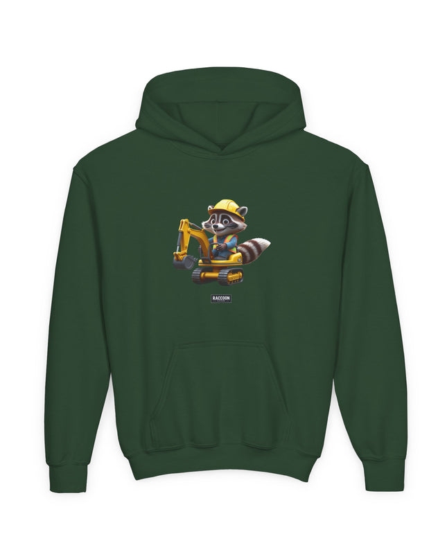 Construction Worker Raccoon - Kids Hoodie