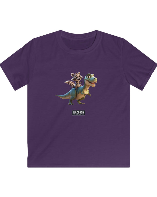 Raccoon Riding T-Rex - Kids T-Shirt