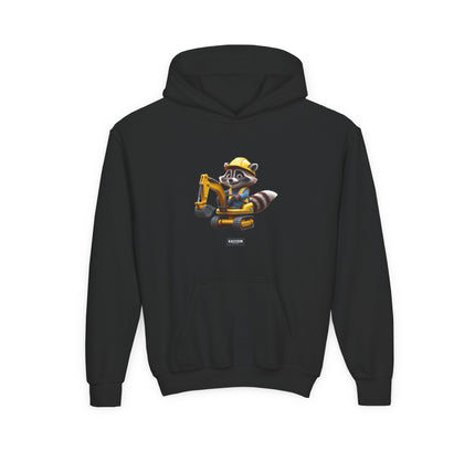 Construction Worker Raccoon - Kids Hoodie