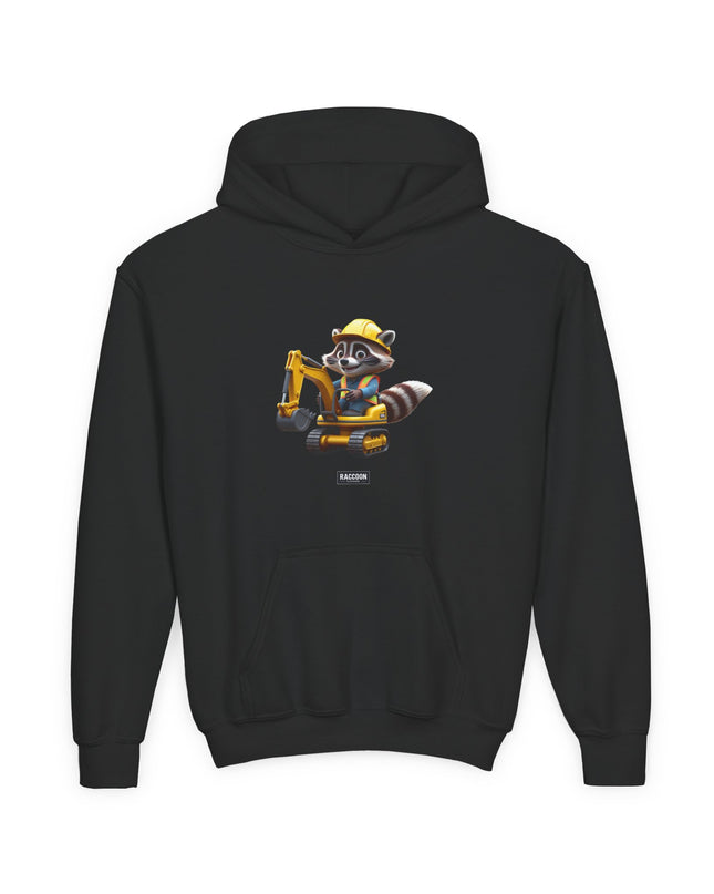 Construction Worker Raccoon - Kids Hoodie